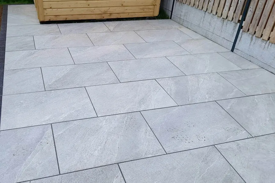 Porcelain patio cleaned and finished at a County Kilkenny home